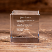 Proverbs 31:25-29 Her Strength and Honor Square Cut Crystal Cube Custom Christi - £55.53 GBP+