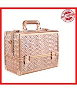 Spacious 12.6 Inch Makeup Case - Portable Rose Gold Organizer for Makeup... - $1,284.70 MXN