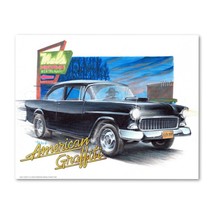 Signed AMERICAN GRAFFITI 1955 Chevy Poster Print Wall Art 11x14 Unframed - $449.81 MXN
