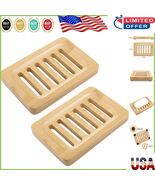 Natural Bamboo Soap Holder with Non-Slip Base - Perfect for Bathroom &amp; K... - $350.07 MXN