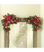 Set of 2 Christmas Poinsettia Pine Floral Swag Spray Holiday Door Wall D... - €18,43 EUR Set of 2 Christmas Poinsettia Pine Floral Swag Spray Holiday Door Wall D... - €18,43 EUR