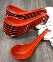 Contemporary Red Black Melamine Asian Soup Spoons With Ladle Hook Pack O... - €21,44 EUR