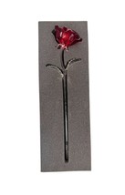 Waterford Crystal Fleurology long stem red crystal rose 474989 - $69.00