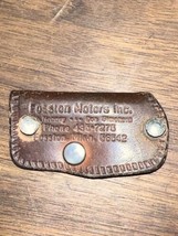 vintage leather key holder fob tag Fosston Motors Henney Simonson - $19.99