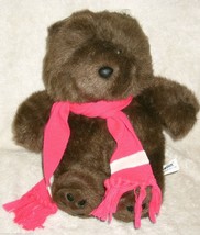 14&quot; VINTAGE 1987 BROWN CHOSUN TEDDY BEAR STUFFED ANIMAL PLUSH TOY PINK S... - £22.42 GBP