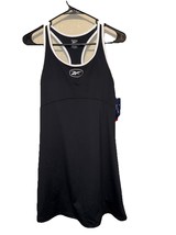 Reebok RETRO ACTIVE TENNIS DRESS Black Attached Short Bra with Pads SZ M... - $54.45