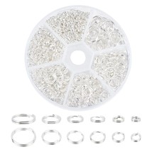 Silver Split Rings, 900 Pcs Iron Double Jump Rings Loop Jump Ring Jewelr... - £12.82 GBP