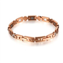 Friendship Health Bracelet Stainless Steel Magnet Gold Plated Bracelet M... - £19.91 GBP
