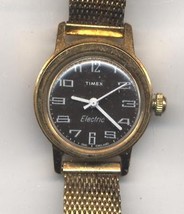 Vintage Timex Electric Watch C Cell Dial England Gold Color Case Taiwan - £8.01 GBP