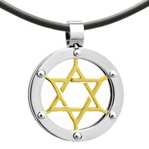 Stainless Steel Magen David Star of David Judaica Jewish Charm Pendant Necklace - £17.61 GBP+