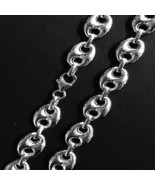 Sterling Silver &amp; Rhodium 9.4mm Hollow Puffed Marina Mariner Link Chain ... - $158.89