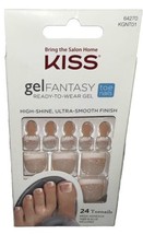 KISS gel FANTASY Toe Nails #64270 Natural W/Saparkles New See Descriptio... - $10.88