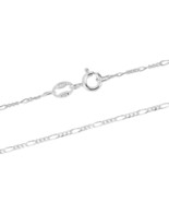 Everyday Classic 1mm Plain Figaro Chain 18-inch Sterling Silver Necklace - £9.33 GBP
