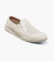 Stacy Adams Ithaca Moc Toe Slip On Men&#39;s Shoes White 25656-100 - $80.00