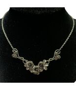 BOND BOYD Sterling Silver Vintage Leaf and Rose Design Necklace 15.5” - $120.75