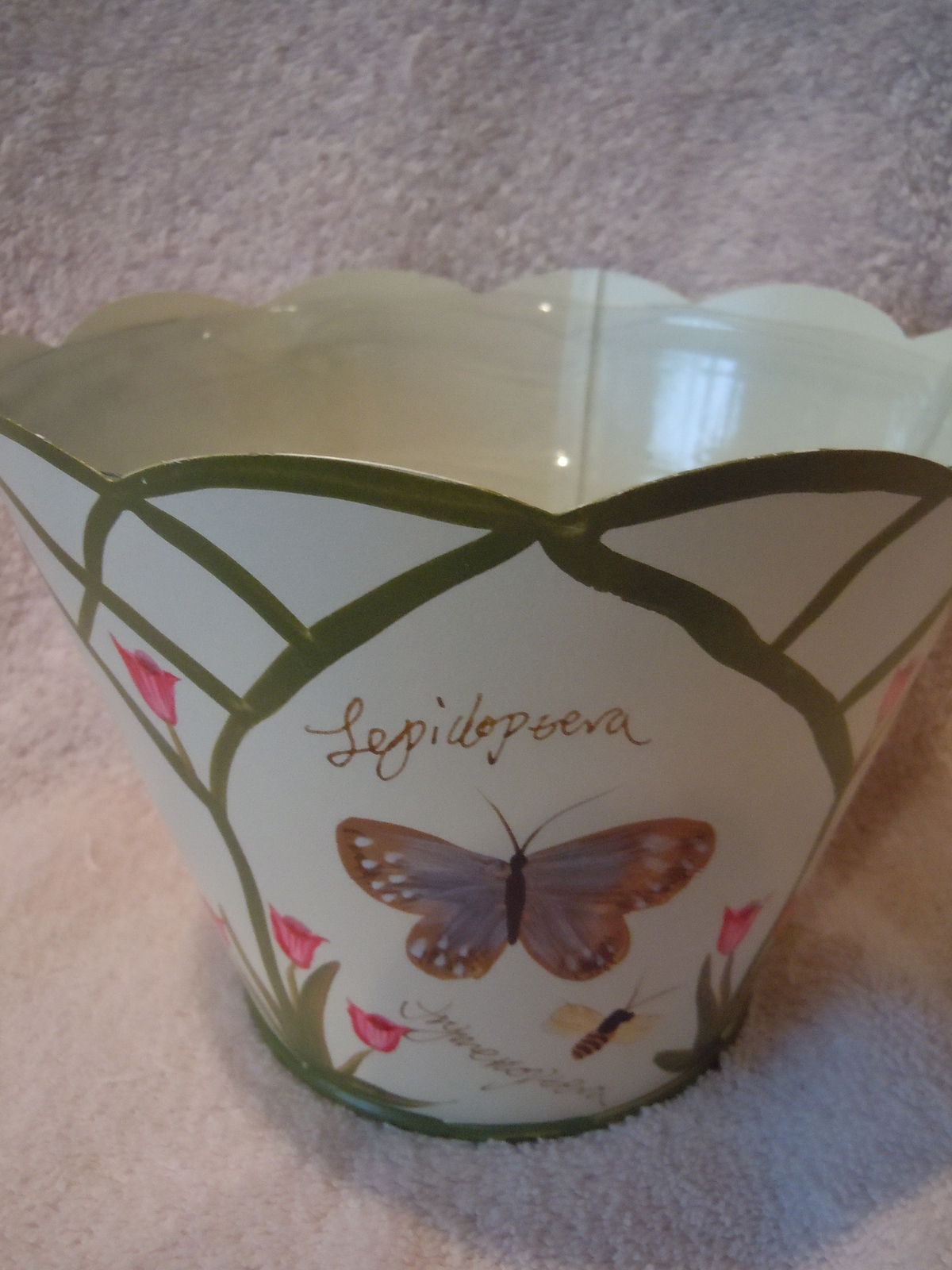 Butterfly Metal Scalloped Planter - $8.99