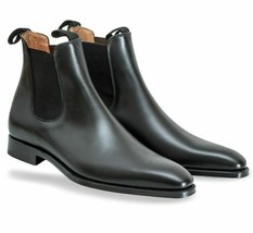 Handmade Black leather Chelsea boots for men Classic Jodhpur - £181.58 GBP