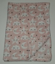 Pink White Cloud Star Moon Sleeping Fleece Baby Blanket Lovey Gray Baby Elements - £19.53 GBP