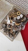 HUGE LOT 100&#39;s Vintage Watch Parts  gears, wheels, pins Movement steampunk Art - £36.24 GBP