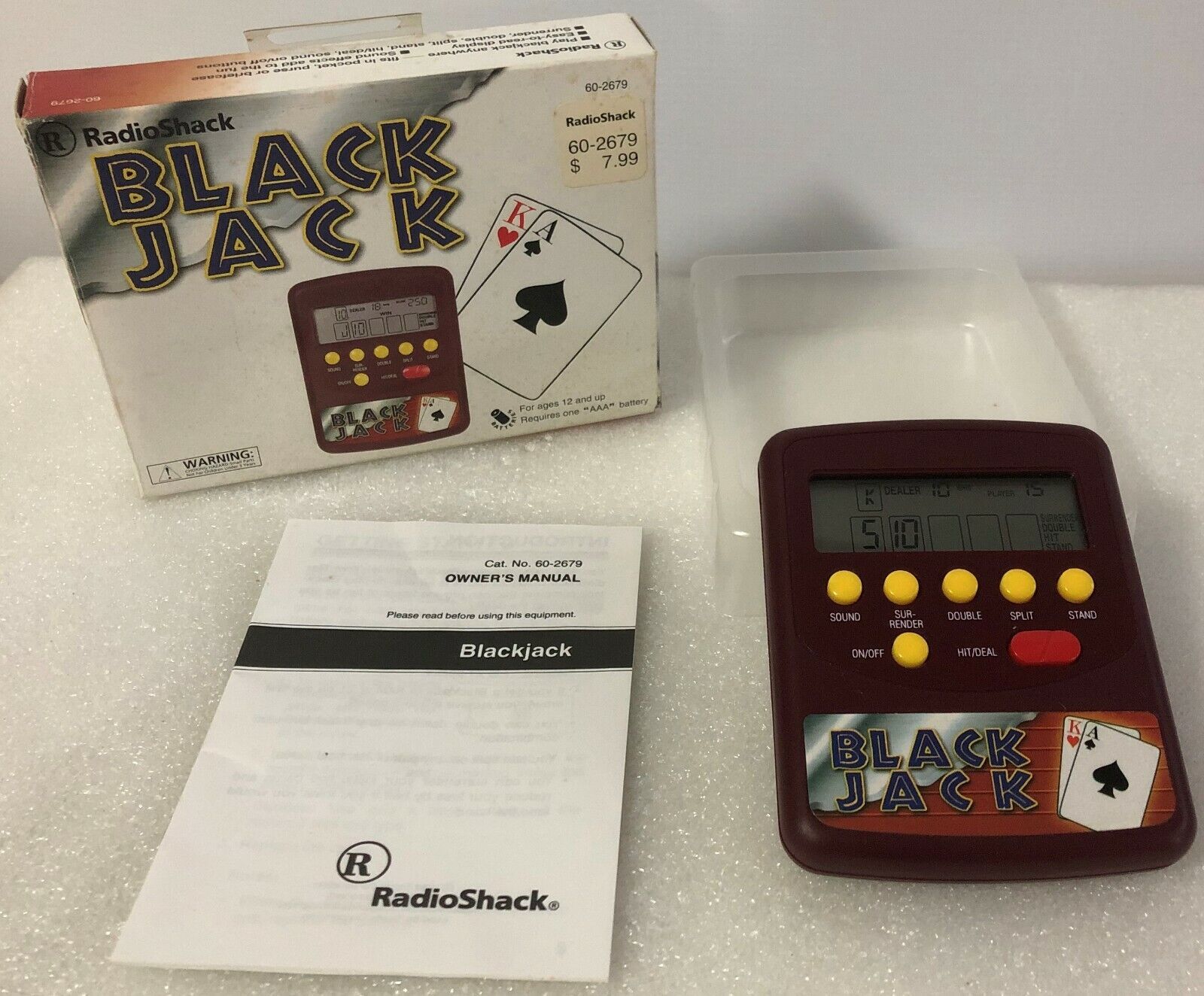 Vintage Radio Shack Hand Held Electronic Black Jack Card Game No. 60-2679 w/ Box - $10.88