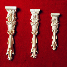 One Pair of Unpainted Wood Carved Onlay Acanthus Leaf Corbel Home Decorator - $23.63+