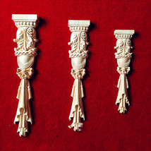 One Pair of Unpainted Wood Carved Onlay Acanthus Leaf Corbel Home Decorator - $25.84+
