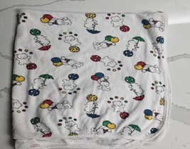 Vintage Carter&#39;s Teddy Bear Balloons Baby Towel Hooded 100% Cotton Made in USA - $28.66