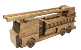 LARGE FIRE ENGINE - Amish Handmade 1st Responder Wood Ladder Rescue Truc... - £126.32 GBP