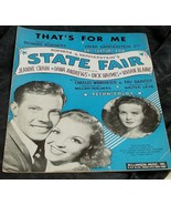 That’s For Me,  Rodgers, Hammerstein II, State Fair 1945   OLD SHEET MUSIC - $112.05 MXN
