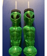 X2 Sci Fi Alien Drinking Green Cup Tumbler 1997 Kennywood Theme Park Rar... - $463.13 MXN