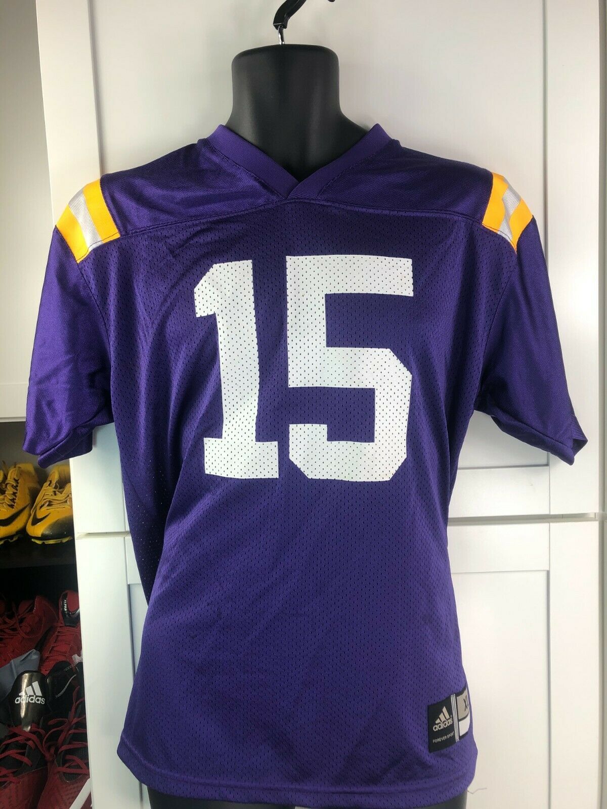 Primary image for LSU TIGERS FOOTBALL JERSEY- ADIDAS YOUTH EXTRA LARGE-BRAND NEW- RETAIL $55