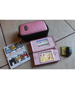 Coral Pink Nintendo DS Lite Handheld Console System w 6 Games and case n... - £46.42 GBP