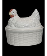 VTG White Ceramic Chicken Hen Nest SOUP TUREEN NO LADEL Farmhouse Cottage - £13.78 GBP