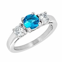 Womens December Birthstone Ring Blue Cubic Zirconia Stainless Steel Sizes 3-10 - £18.37 GBP