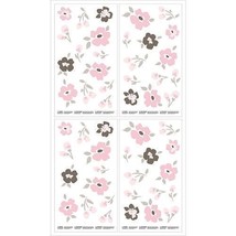 NAUTICA KIDS ISABELLA WALL SELF STICKER DECALS FLOWERS PINK BROWN ANY RO... - £9.39 GBP