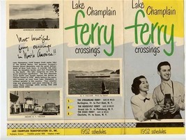 Lake Champlain Ferry Crossing Brochure 1952 Ship Photos New York Roosevelt Essex - £17.82 GBP