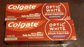 2 Colgate Optic White Stain Fighter Baking Soda Toothpaste 4.2oz Clean M... - £13.13 GBP