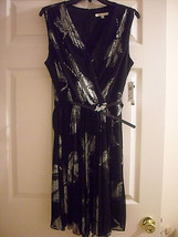 Sandra Darren New Womens Black/Silver V-Neck Pattern Cocktail Dress   14    $99 - £36.87 GBP