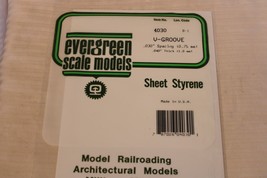 HO Scale Evergreen, V-Groove Sheet Styrene .030&quot; Spacing .040&quot; thick #4030 - £13.29 GBP
