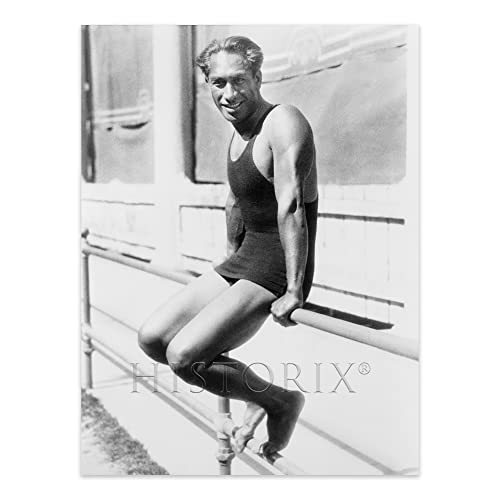 HISTORIX Vintage 1929 Duke Kahanamoku Sitting on Railing Print Photo - 1... - $44.99