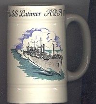 USN United States Navy USS Latimer APA-152 Large Ceramic Beer Mug Stein - $20.00