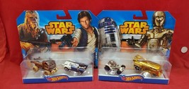 Hot Wheels Star Wars 2 Packs R2D2/C3PO and Han Solo Chewbacca - $19.87