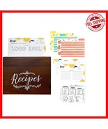 Charming Wooden Recipe Box Gift Set with Vibrant Cards - Perfect for Org... - $63.35