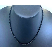 925 STERLING SILVER FACETED BLACK GLASS BEADED NECKLACE SKY - $29.60