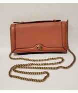 COACH Riley Chain Clutch Crossbody Handbag Pebbled Leather Light Peach 6... - £97.77 GBP