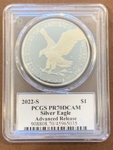 2022 S- American Silver Eagle- PCGS- PR70 DCAM- Advanced Release- Emily ... - £371.70 GBP