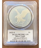 2022 S- American Silver Eagle- PCGS- PR70 DCAM- Advanced Release- Emily ... - $465.00