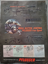 Vintage 1961 Pflueger &quot;Free-Spool&quot; Fishing Reel Print Ad - £6.72 GBP
