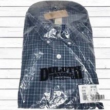 Duluth Trading Company Navy Plaid Long Sleeve Button Down Shirt Men 2XL Tall - £19.71 GBP