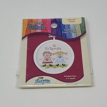 Janlynn Ready Set Stitch &quot;Friends&quot; Mini Counted Cross Stitch Kit New Sealed - £9.43 GBP
